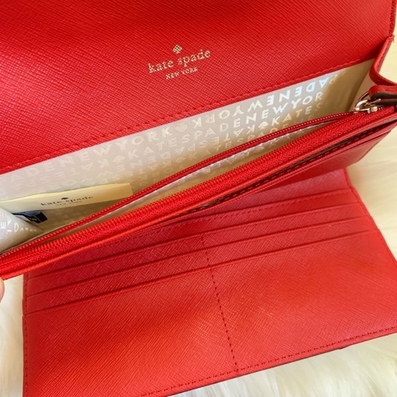 Kate Spade Laurel Way Hot Chili Caia Wallet - Picture 8 of 8